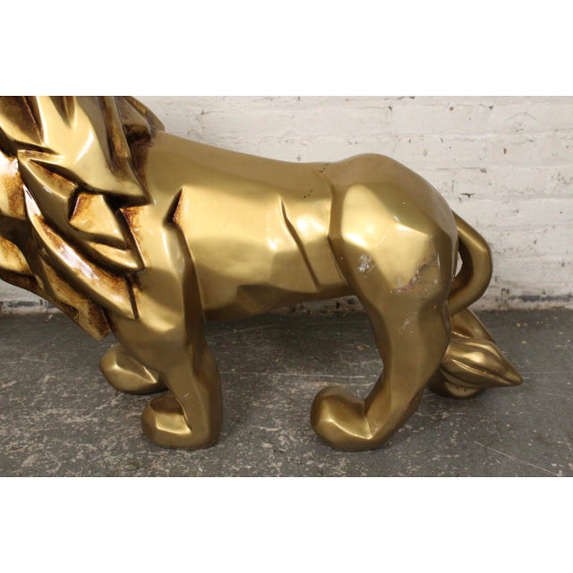 Dj Khalid Gold Lion Sculpture For Sale - Image 14 of 14