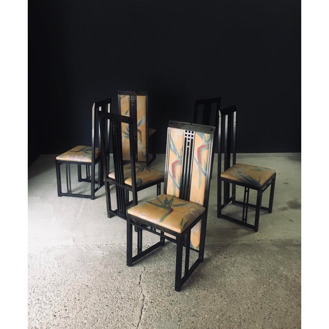Vintage Postmodern Design "Galaxy" Series Dining Chair set of 6 by Umberto Asnago for Giorgetti. Made in Italy, 1980's...
