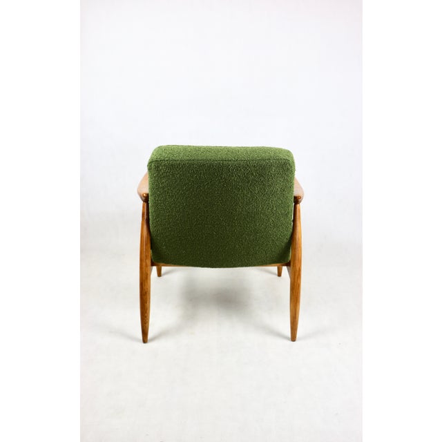 Forest Green Vintage GFM 300-202 Armchair in Green Bouclé by J. Kedziorek, 1970s For Sale - Image 8 of 12
