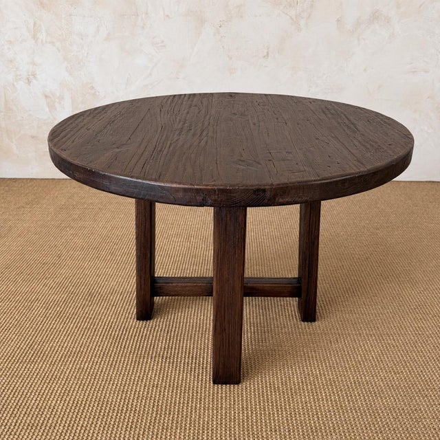 Hana Dining Table in Reclaimed Elm Wood- Dark Walnut -by Bloom Home 42″ For Sale - Image 12 of 14