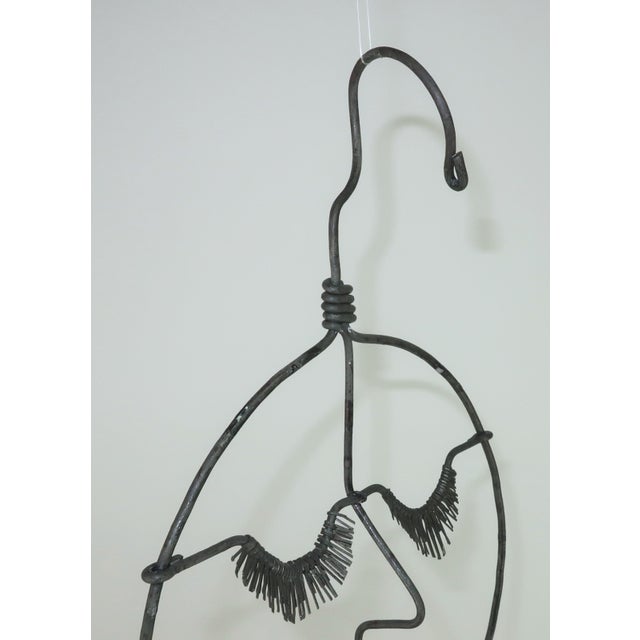 Red Artist Made Wire Lady Hanger With Wax Lips, 1980’s For Sale - Image 8 of 12
