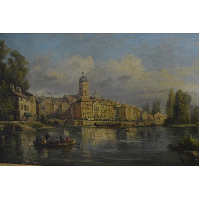 1940s Brigman Signed European River Oil Painting on Canvas For Sale - Image 5 of 5