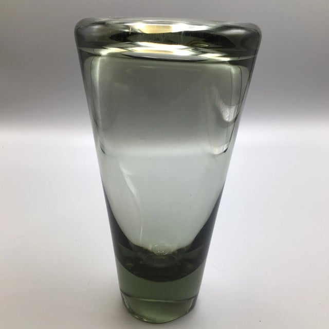 Mid-Century Modern Signed Holmegaard Smoked Gray Glass Vase For Sale - Image 13 of 13