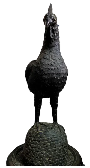 Benin Artist, Okpa Rooster Figure, Pre-1800s, Bronze