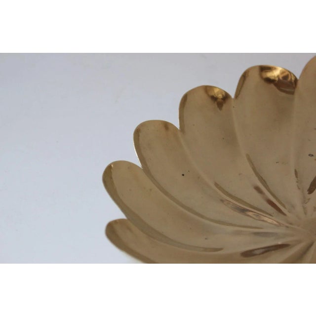 Vintage Italian Brass Scalloped Decorative Tray For Sale - Image 12 of 12