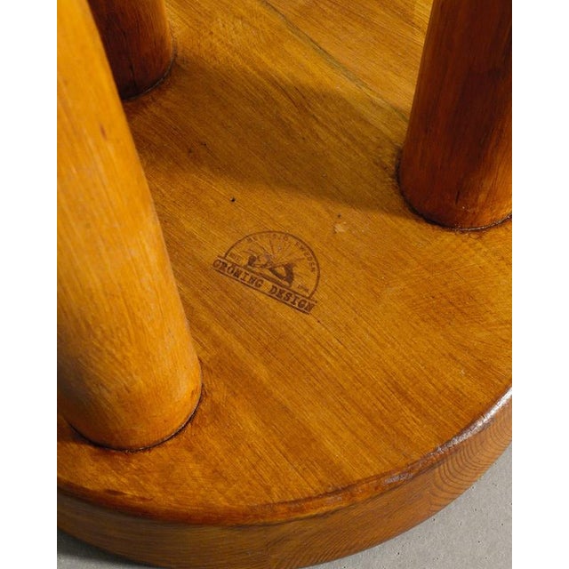 Vintage Swedish Wooden Tripod Stool, 1990s For Sale - Image 4 of 5