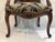 Black Vintage Louis XV Style Hand Carved Walnut Armchair With Black and Gold Damask Upholstery For Sale - Image 8 of 10
