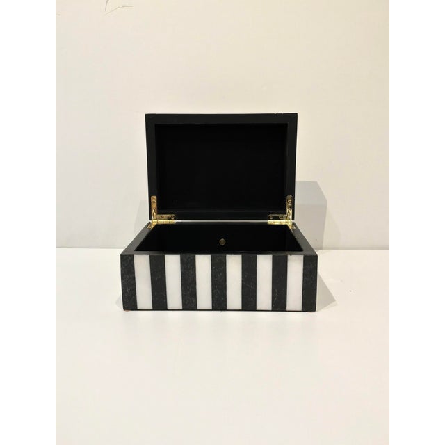 Modern Made Goods Escher Black & White Marble Box. For Sale - Image 3 of 6