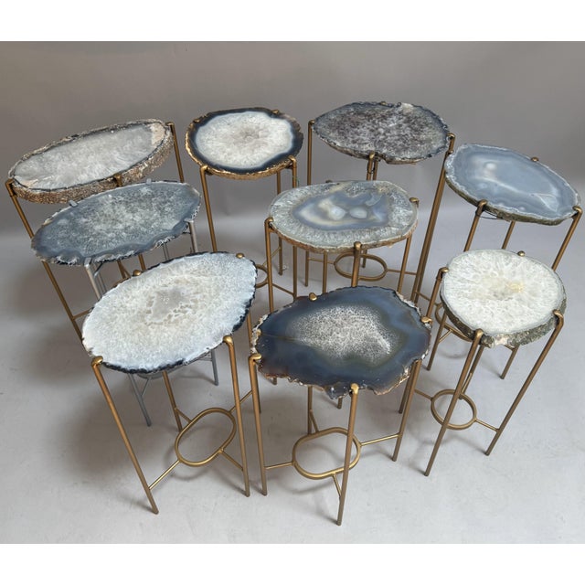 Metal Modern Handcrafted Geode Drinks Table by Hastening Designs For Sale - Image 7 of 9