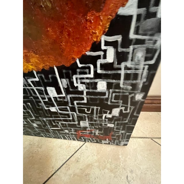 Huge Abstract Acrylic Painting - Artist Signed For Sale - Image 4 of 7