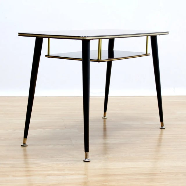 Wood Mid Century Atomic Rectangle Coffee Side Table For Sale - Image 7 of 7