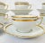 Late 20th Century Set of 12 Ceralene Raynaud Limoges Marie Antoinette Gold and White Cups & Saucers For Sale - Image 5 of 8