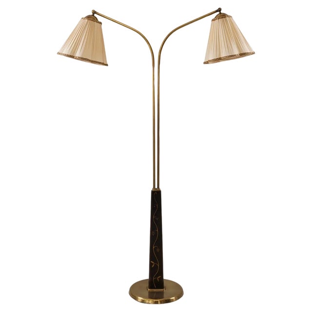 Swedish Modern Floor Lamp attributed to Tor Wolfenstein for Ditzingers, 1940s For Sale