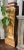 French Regency Style Pair of Burlwood Veneer Pedestal With Marble Top and Lion Head Brass Detail For Sale - Image 12 of 13