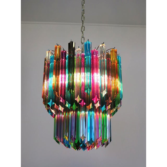 Mid-Century Modern Murano Glass Elena Model Chandelier in the style of Venini Style, 1990 For Sale - Image 3 of 13