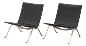 Poul Kjaerholm Pk22 Chairs Fritz Hansen Denmark Pair