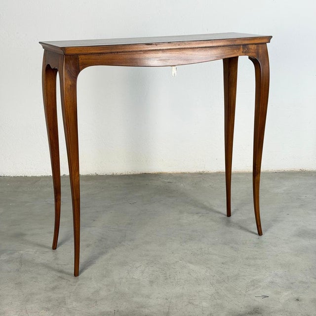 Gold Vintage Walnut Console Table with Hidden Drawer by Pier Luigi Colli, Italy, 1950s For Sale - Image 8 of 18