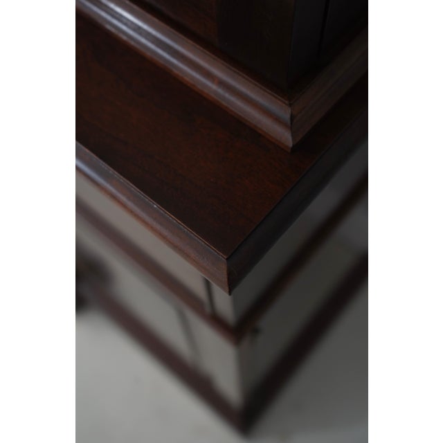 Stickley Beveled Glass Cherry Breakfront China Cabinet For Sale - Image 12 of 18