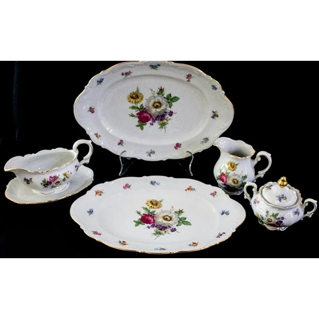 1960s Traditional Mitterteich China Meissen Floral Pattern - 5 Serving Pieces For Sale In Las Vegas - Image 6 of 6