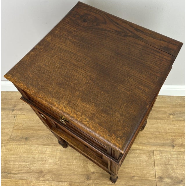 Antique French Oak Carved Nightstand For Sale - Image 11 of 15