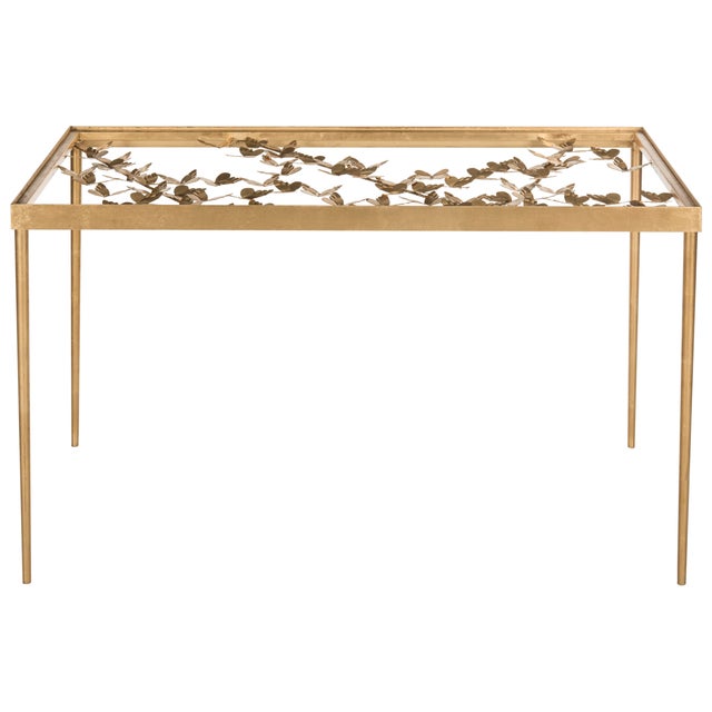 Metal Butterfly Desk in Antique Gold For Sale - Image 7 of 7
