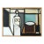 1957 Mid-Century Modern 'Figure in Constructed Room' Geometric Abstract Figurative Oil Painting by Swedish Artist Bertil Berntsson (1921-2002), Framed For Sale