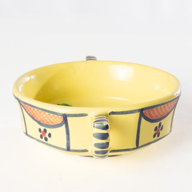 Mid 20th Century Hb Henriot Quimper Faience Soleil Yellow Cream Soup Bowls - Set of 4 For Sale - Image 9 of 9