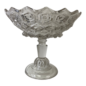 Antique Eapg "Hexagonal Bullseye" Patterned Compote by Dalzell, Gilmore & Leighton Co.