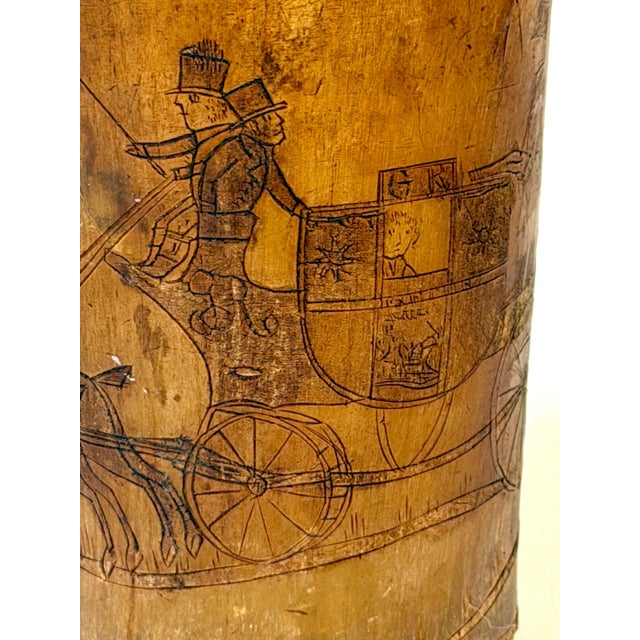 English Georgian Satirical Cow Horn Beaker Royal Coach Attacked Heraldic Lion For Sale - Image 14 of 18