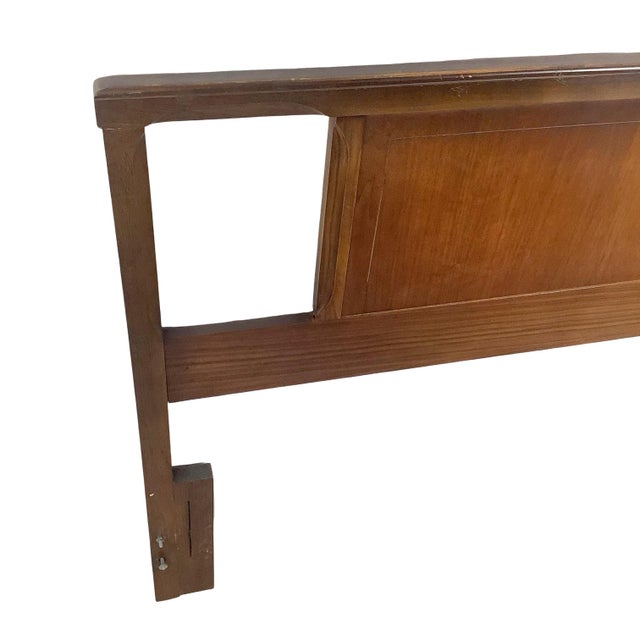 Mid-Century Modern Mid-Century Modern Walnut Headboard, Full/Queen, Sculptural Cutouts For Sale - Image 3 of 12