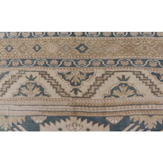 Blue Oushak Rug With Geometric Medallion Design 5' 5" X 8' 10" For Sale - Image 12 of 14