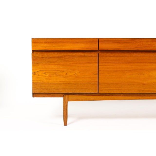 Brown 1960s Danish Modern Mid Century Teak Large Credenza Sideboard — Kofod Larsen Model Fa66 For Sale - Image 8 of 12