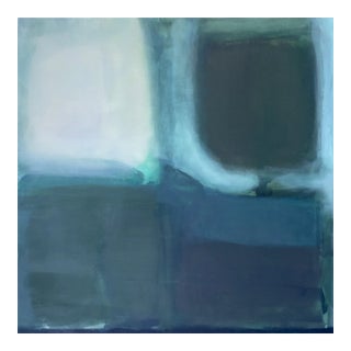 Moondance (Wallflower Series) Dark Green Color Field Painting For Sale