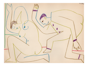 Pablo Picasso, The Acrobat and the Young Woman, Nude, Lithograph, 1954