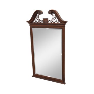 Ethan Allen 18th Century Collection Mahogany Chippendale Style Wall Mirror For Sale