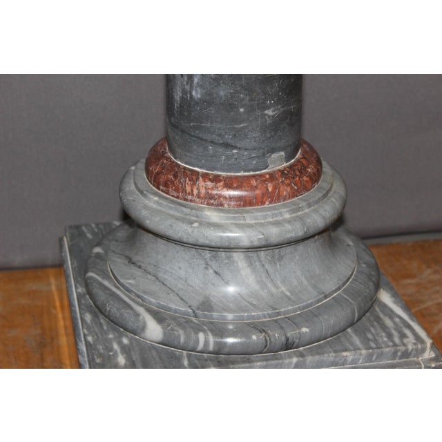 Antique Column in Turquin Blue and Red Marble, 1800s For Sale - Image 9 of 11