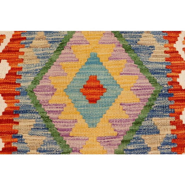 Boho Chic Turkish Kilim Rust Beige Hand-Woven Wool Rug For Sale In New York - Image 6 of 9