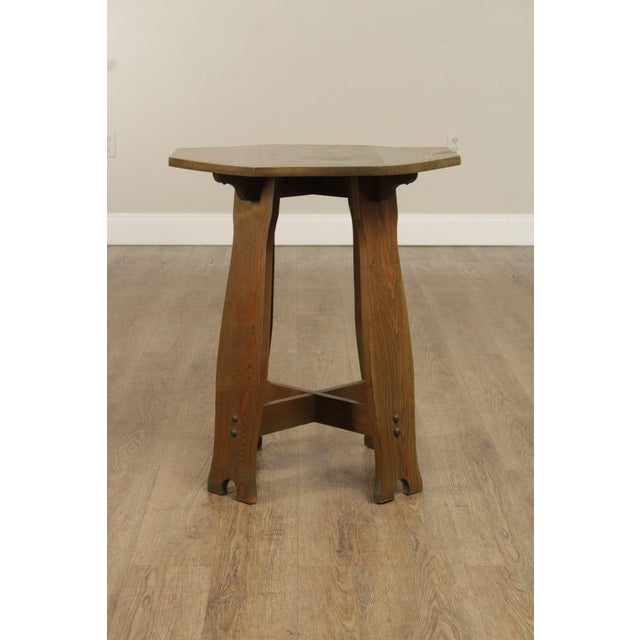Antique Arts and Crafts Period Oak Octagonal Top Side Table For Sale - Image 11 of 12