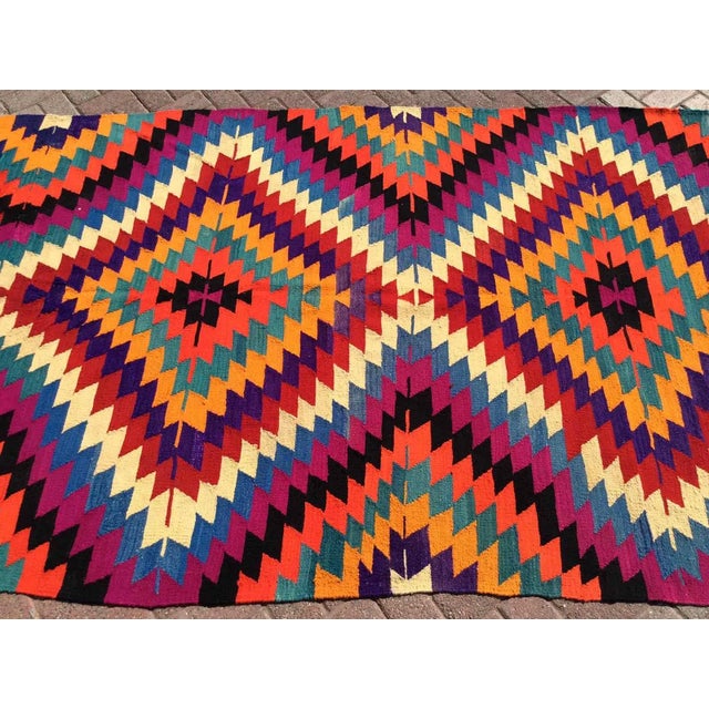 Mid-Century Modern Bohemian Style Kilim Rug - 65" X 110" For Sale - Image 3 of 9