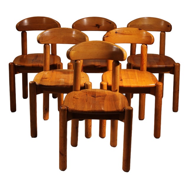 Dining Chairs in Pinewood, Italy, 1980s, Set of 6 For Sale