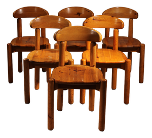 Dining Chairs in Pinewood, Italy, 1980s, Set of 6