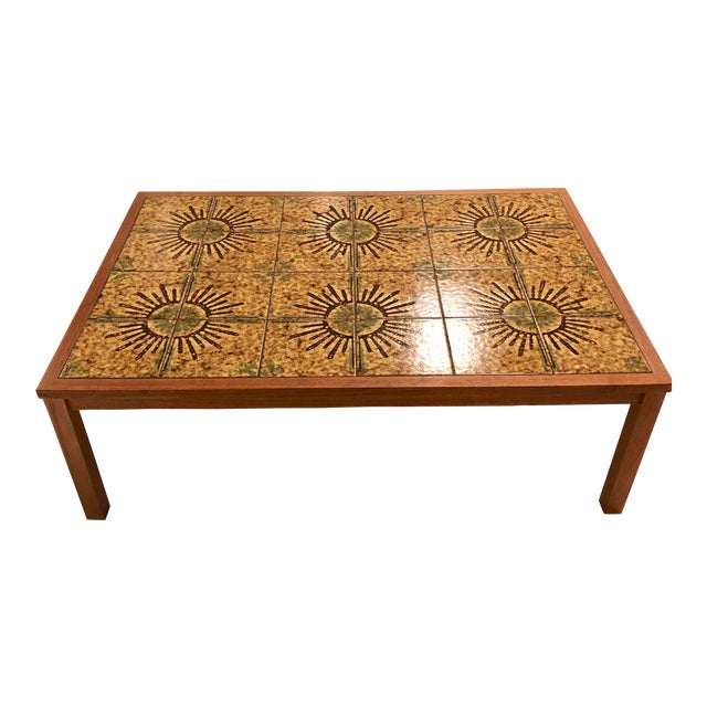 Mid Century Danish Modern Teak Tile Top Coffee Table Chairish