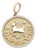 14k Yellow Gold Capricorn Diamond Charm/Pendant For Sale