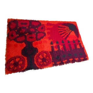 Danish Rya Wool Wall Tapestry by Ege Taepper, Denmark, 1970s For Sale