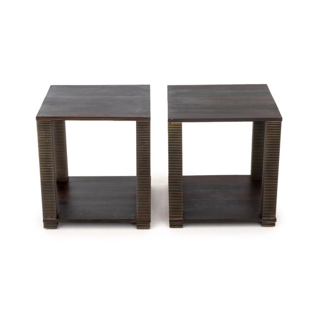Chris Berlin Ipe and Stainless Steel Tables, Pair For Sale In New York - Image 6 of 7
