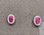 1 Carat Oval Natural Ruby and Diamond Stud Post Earrings 14 Karat White Gold For Sale - Image 13 of 18