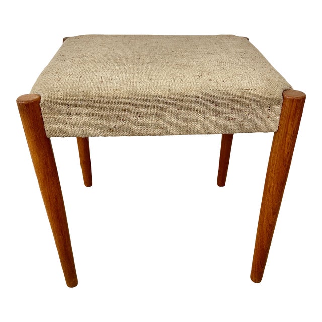 Mid Century Danish Style Teak Stool For Sale