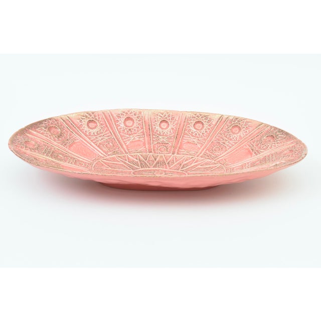 This fabulous vintage 1950's oval elongated ceramic bowl signed by the California Pottery Co. on the underside is very...