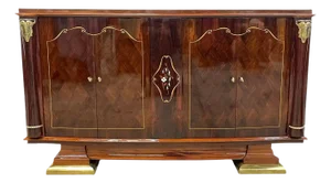 Masterpiece French Art Deco Macassar Ebony Mother of Pearl Inlay Sideboards 1940s