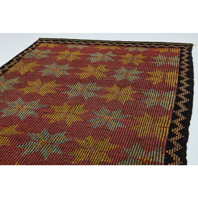 Red 1970s Vintage Turkish Oushak Handmade Wool Cotton Red Area Rug For Sale - Image 8 of 11